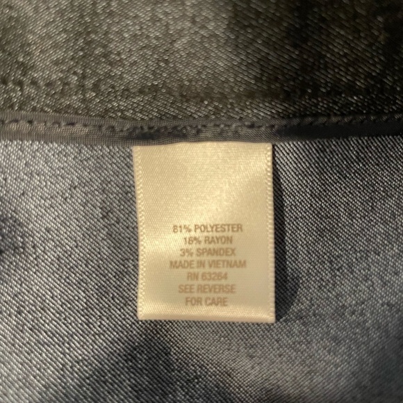 NWT Roz and Ali dark blue size 24 dress pants.  Blue denim look color - Picture 3 of 12